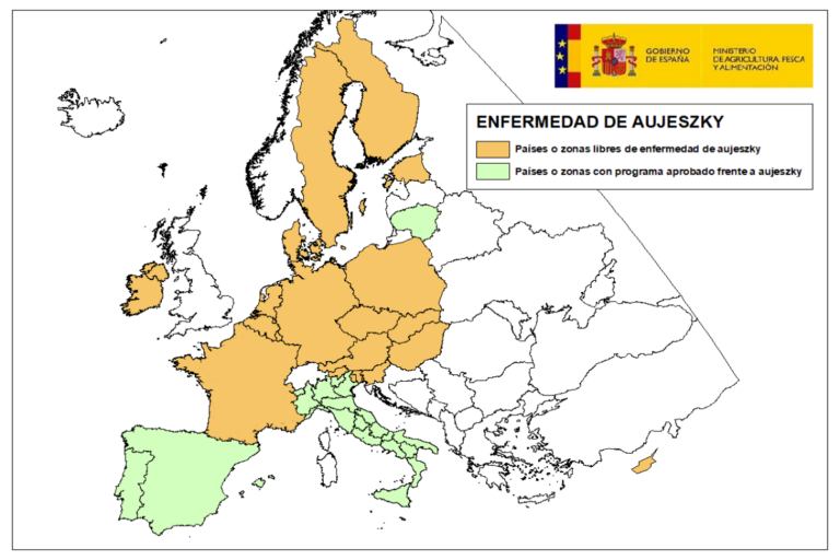 mapa incidencia enfermedad de Aujeszky